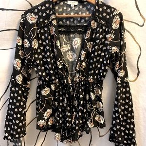 Floral Tie-Front Top